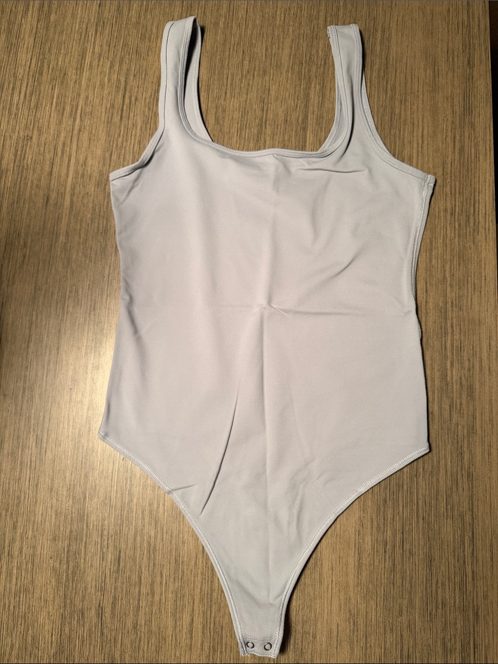 Scoop-Neck Bodysuit with Button Closure